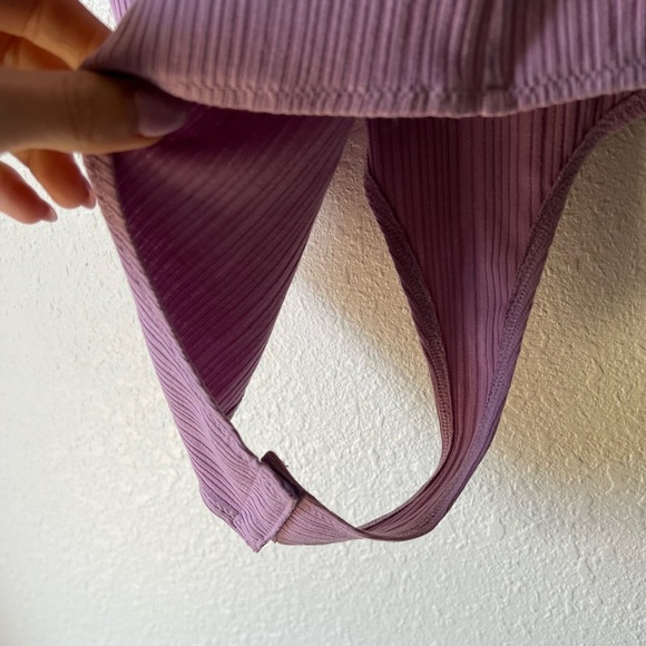 NWOT BCBG Lilac Body Suit adjustable tied straps - Picture 4 of 12